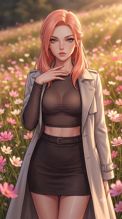 score_9, masterpiece, best quality, ultra-detailed, high-budget anime keyframe, editorial fashion photography, tasteful artistic composition, Japanese woman woman. close-up cowboy shot from the waist and thighs up, the character dominates the composi