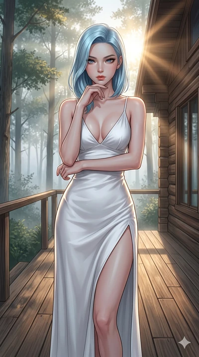 score_9, masterpiece, best quality, ultra-detailed, high-budget anime keyframe, editorial fashion photography, tasteful artistic composition, Korean woman. cowboy shot from the thighs up, character and outfit filling the frame for maximum editorial p