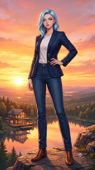 score_9, masterpiece, best quality, ultra-detailed, high-budget anime keyframe, editorial fashion photography, tasteful artistic composition, Korean woman woman. low angle full-body shot from head to toe showing her feet, filling the entire 9:16 vert