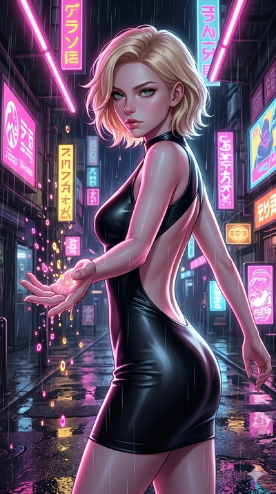 score_9, masterpiece, best quality, ultra-detailed, high-budget anime keyframe, editorial fashion photography, tasteful artistic composition, Caucasian woman, strictly human ears. Upper body close-up from the thighs up, character filling the screen f