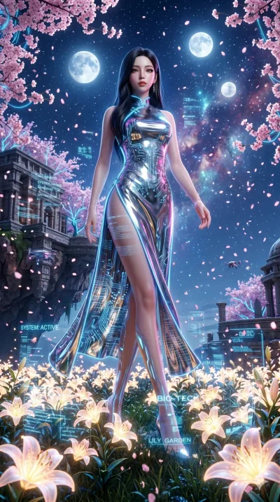 score_9, masterpiece, best quality, ultra-detailed, Semi-realistic 3D Game Render, high-fidelity character model, intricate armor textures, dynamic particle effects, Unreal Engine 5 aesthetic, crisp 3D depth, Korean woman with idol-like refined featu