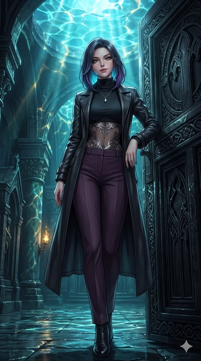 score_9, masterpiece, best quality, ultra-detailed, high-budget anime keyframe, semi-realistic 3D game render, editorial fashion photography, tasteful artistic composition, Caucasian woman. low angle full-body shot from head to toe showing her feet, 