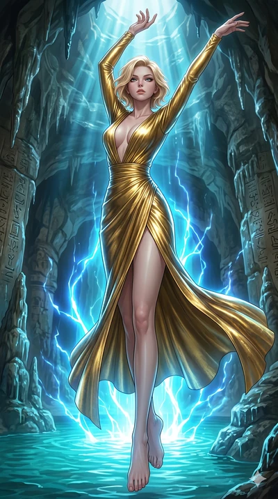 score_9, masterpiece, best quality, ultra-detailed, high-budget anime keyframe, editorial fashion photography, tasteful artistic composition, Caucasian woman, strictly human ears. low angle full-body shot from head to toe showing her feet, filling th