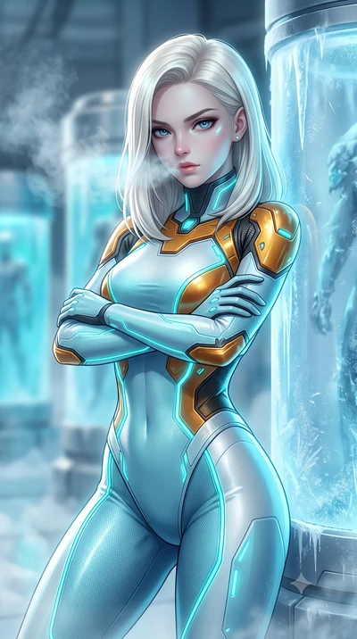 score_9, masterpiece, best quality, ultra-detailed, high-budget anime keyframe, semi-realistic 3D game render, editorial fashion photography, tasteful artistic composition, Caucasian woman. close-up cowboy shot from the waist and thighs up, the chara