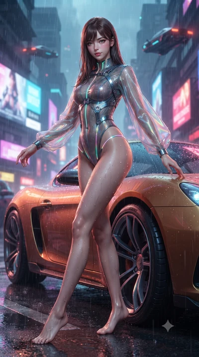 score_9, masterpiece, best quality, ultra-detailed, high-budget anime keyframe, editorial fashion photography, tasteful artistic composition, Korean woman. low angle full-body shot from head to toe showing her feet, filling the entire 9:16 vertical f