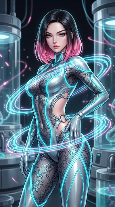 score_9, masterpiece, best quality, ultra-detailed, high-budget anime keyframe, semi-realistic 3D game render, editorial fashion photography, tasteful artistic composition, Korean woman. close-up cowboy shot from the waist and thighs up, the characte