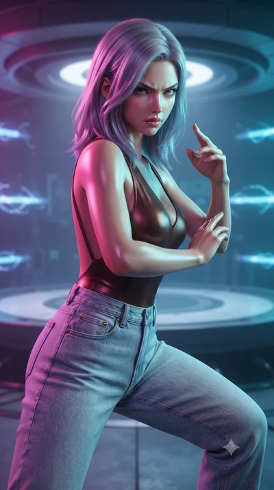 score_9, masterpiece, best quality, ultra-detailed, high-budget anime keyframe, editorial fashion photography, tasteful artistic composition, realistic cosplay photography, Caucasian woman, strictly human ears. close-up cowboy shot from the waist and