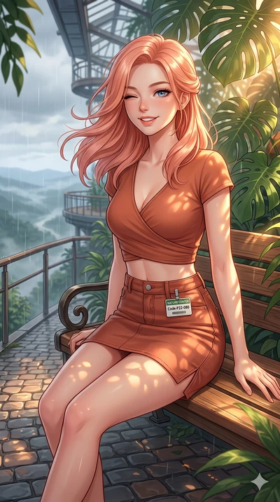 score_9, masterpiece, best quality, ultra-detailed, high-budget anime keyframe, vibrant anime aesthetic, Japanese woman. close-up cowboy shot from the waist and thighs up, the character dominates the composition, filling the frame with her large pres