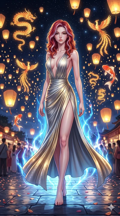 score_9, masterpiece, best quality, ultra-detailed, high-budget anime keyframe, editorial fashion photography, tasteful artistic composition, Caucasian woman, strictly human ears. low angle full-body shot from head to toe showing her feet, filling th
