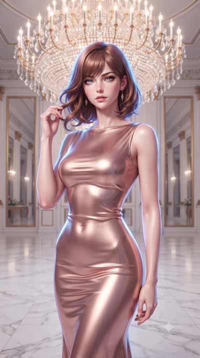 score_9, masterpiece, best quality, ultra-detailed, high-budget anime keyframe, editorial fashion photography, tasteful artistic composition, Caucasian woman, strictly human ears. close-up cowboy shot from the waist and thighs up, the character domin