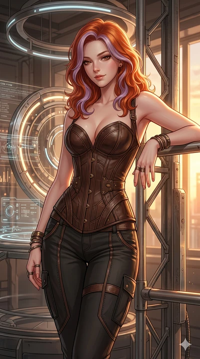 score_9, masterpiece, best quality, ultra-detailed, high-budget anime keyframe, editorial fashion photography, tasteful artistic composition, Caucasian woman, strictly human ears. cowboy shot from the thighs up, character and outfit filling the frame