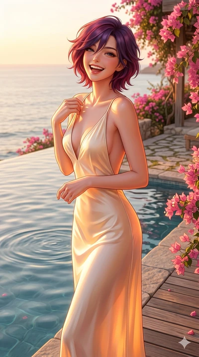 score_9, masterpiece, best quality, ultra-detailed, high-budget anime keyframe, editorial fashion photography, tasteful artistic composition, Korean woman. cowboy shot from the thighs up, character and outfit filling the frame for maximum editorial p