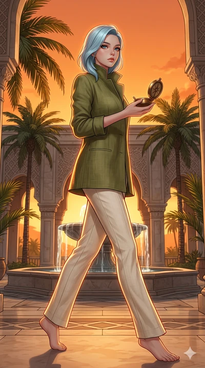 score_9, masterpiece, best quality, ultra-detailed, high-budget anime keyframe, editorial fashion photography, tasteful artistic composition, Korean woman. low angle full-body shot from head to toe showing her feet, filling the entire 9:16 vertical f