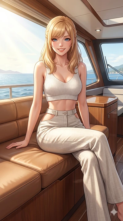score_9, masterpiece, best quality, ultra-detailed, high-budget anime keyframe, editorial fashion photography, tasteful artistic composition, Caucasian woman, strictly human ears. cowboy shot from the thighs up, character and outfit filling the frame