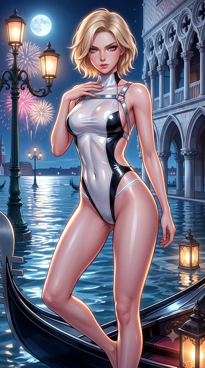 score_9, masterpiece, best quality, ultra-detailed, high-budget anime keyframe, semi-realistic 3D game render, editorial fashion photography, tasteful artistic composition, Caucasian woman. close-up cowboy shot from the waist and thighs up, the chara