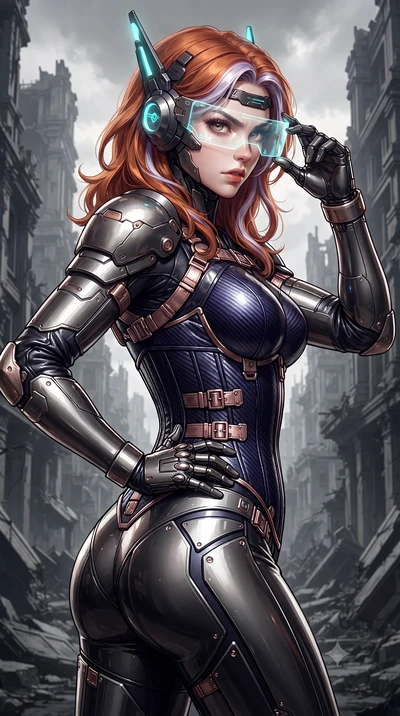 score_9, masterpiece, best quality, ultra-detailed, high-budget anime keyframe, editorial fashion photography, tasteful artistic composition, Caucasian woman. close-up cowboy shot from the waist and thighs up, the character dominates the composition,