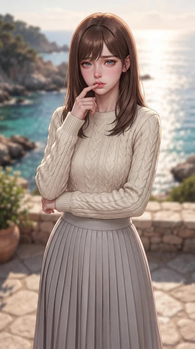 score_9, masterpiece, best quality, ultra-detailed, high-budget anime keyframe, editorial fashion photography, tasteful artistic composition, Korean woman woman. close-up cowboy shot from the waist and thighs up, the character dominates the compositi