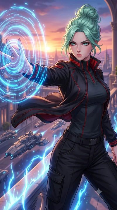 score_9, masterpiece, best quality, ultra-detailed, high-budget anime keyframe, editorial fashion photography, tasteful artistic composition, Japanese woman. close-up cowboy shot from the waist and thighs up, the character dominates the composition, 