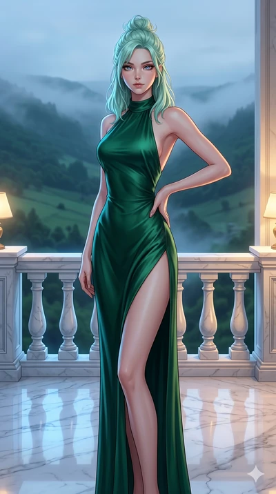 score_9, masterpiece, best quality, ultra-detailed, high-budget anime keyframe, editorial fashion photography, tasteful artistic composition, Japanese woman. cowboy shot from the thighs up, character and outfit filling the frame for maximum editorial