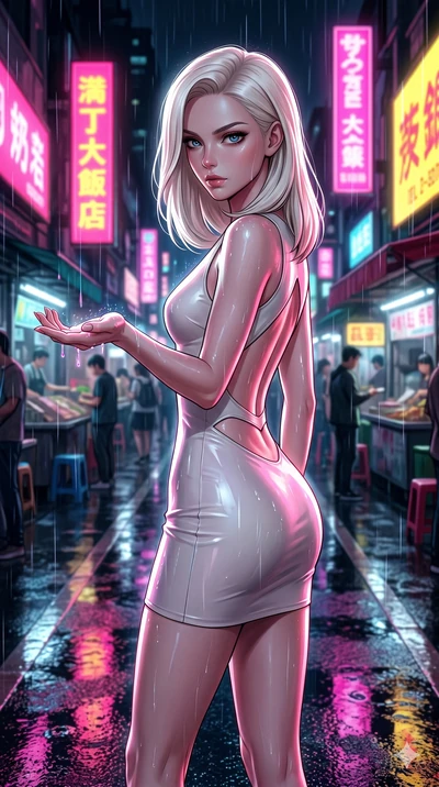 score_9, masterpiece, best quality, ultra-detailed, high-budget anime keyframe, editorial fashion photography, tasteful artistic composition, Caucasian woman, strictly human ears. Upper body close-up from the thighs up, character filling the screen f