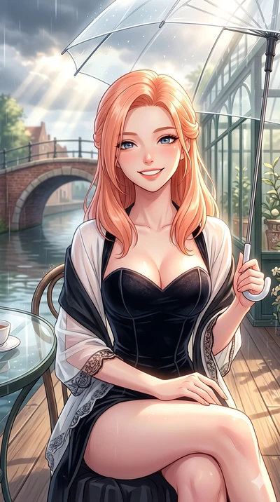 score_9, masterpiece, best quality, ultra-detailed, high-budget anime keyframe, vibrant anime aesthetic, Japanese woman. close-up cowboy shot from the waist and thighs up, the character dominates the composition, filling the frame with her large pres