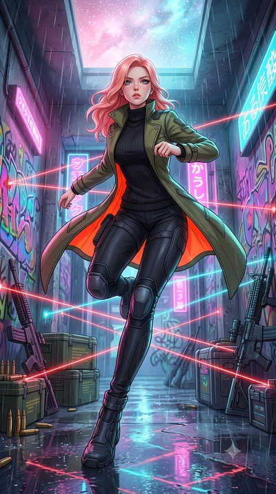 score_9, masterpiece, best quality, ultra-detailed, high-budget anime keyframe, editorial fashion photography, tasteful artistic composition, Japanese woman. low angle full-body shot from head to toe showing her feet, filling the entire 9:16 vertical