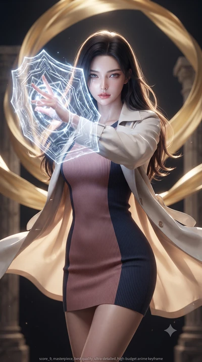 score_9, masterpiece, best quality, ultra-detailed, high-budget anime keyframe, editorial fashion photography, tasteful artistic composition, realistic cosplay photography, Korean woman. close-up cowboy shot from the waist and thighs up, the characte