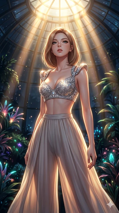 score_9, masterpiece, best quality, ultra-detailed, high-budget anime keyframe, editorial fashion photography, tasteful artistic composition, Korean woman. cowboy shot from the thighs up, character and outfit filling the frame for maximum editorial p