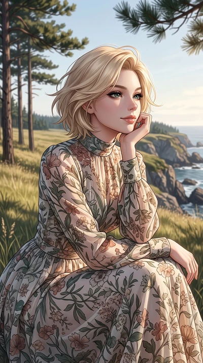 score_9, masterpiece, best quality, ultra-detailed, high-budget anime keyframe, editorial fashion photography, tasteful artistic composition, Caucasian woman woman. close-up cowboy shot from the waist and thighs up, the character dominates the compos