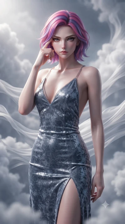 score_9, masterpiece, best quality, ultra-detailed, high-budget anime keyframe, editorial fashion photography, tasteful artistic composition, Caucasian woman. close-up cowboy shot from the waist and thighs up, the character dominates the composition,
