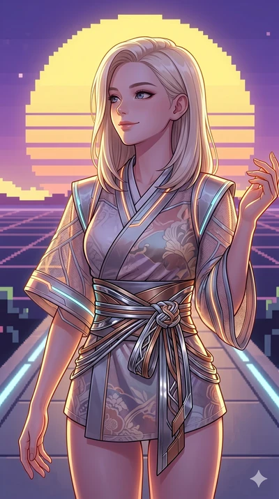 score_9, masterpiece, best quality, ultra-detailed, high-budget anime keyframe, editorial fashion photography, tasteful artistic composition, Caucasian woman, strictly human ears. Upper body close-up from the thighs up, character filling the screen f