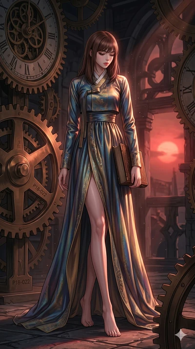 score_9, masterpiece, best quality, ultra-detailed, high-budget anime keyframe, editorial fashion photography, tasteful artistic composition, Korean woman. low angle full-body shot from head to toe showing her feet, filling the entire 9:16 vertical f