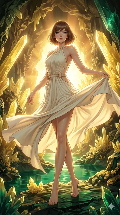 score_9, masterpiece, best quality, ultra-detailed, high-budget anime keyframe, editorial fashion photography, tasteful artistic composition, Caucasian woman, strictly human ears. low angle full-body shot from head to toe showing her feet, filling th
