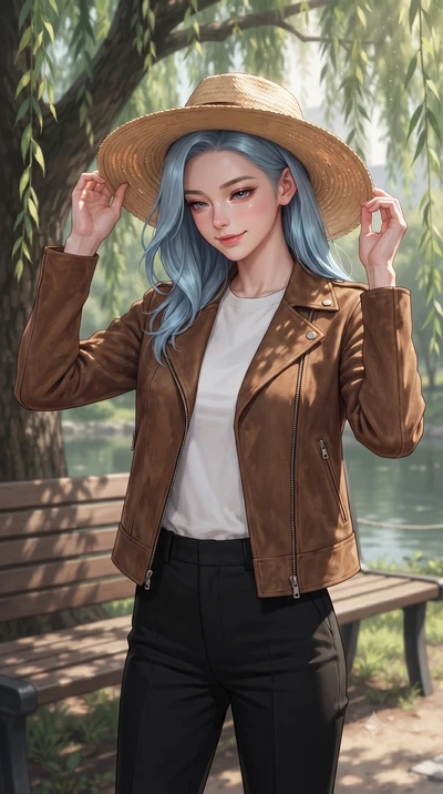 score_9, masterpiece, best quality, ultra-detailed, high-budget anime keyframe, editorial fashion photography, tasteful artistic composition, Korean woman woman. close-up cowboy shot from the waist and thighs up, the character dominates the compositi