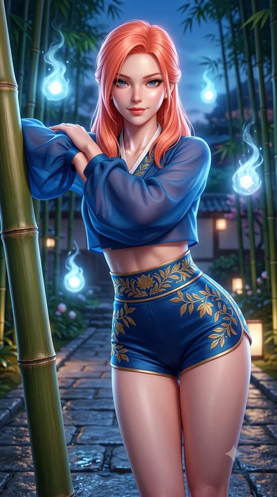 score_9, masterpiece, best quality, ultra-detailed, high-budget anime keyframe, semi-realistic 3D game render, editorial fashion photography, tasteful artistic composition, Japanese woman. close-up cowboy shot from the waist and thighs up, the charac