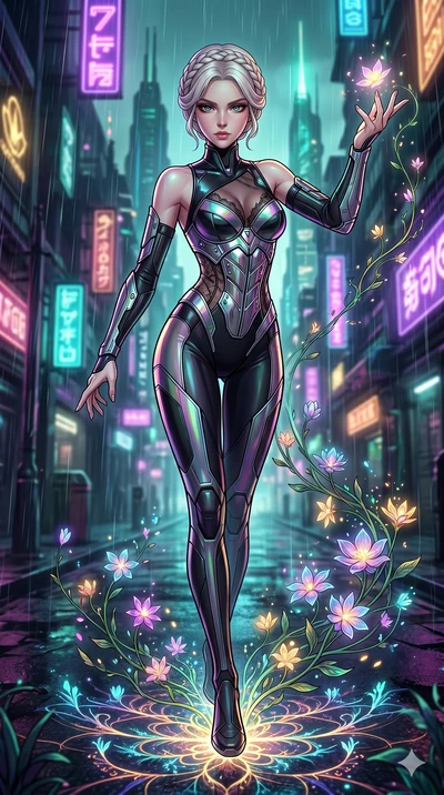 score_9, masterpiece, best quality, ultra-detailed, high-budget anime movie keyframe, cinematic anime lighting, intricate line art, Japanese woman. Dynamic full-body shot stretching the vertical silhouette with extreme perspective. casting a spell th
