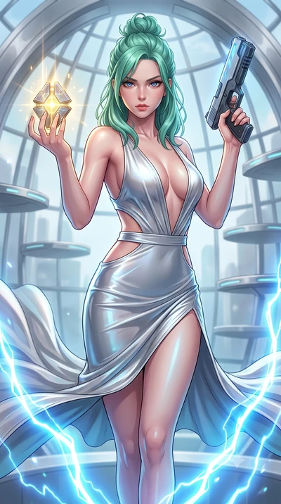 score_9, masterpiece, best quality, ultra-detailed, high-budget anime keyframe, editorial fashion photography, tasteful artistic composition, Japanese woman. close-up cowboy shot from the waist and thighs up, the character dominates the composition, 