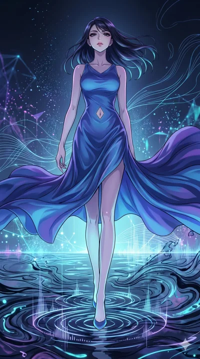score_9, masterpiece, best quality, ultra-detailed, High-budget Anime Keyframe, vibrant colors, fluid line-art, expressive lighting, cinematic composition, Ufotable-style visual effects, top-tier animation quality, Japanese woman with delicate and el