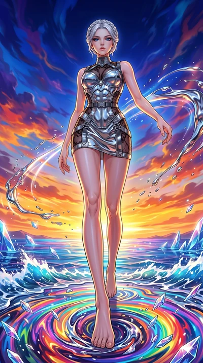 score_9, masterpiece, best quality, ultra-detailed, High-budget Anime Keyframe, vibrant colors, fluid line-art, expressive lighting, cinematic composition, Ufotable-style visual effects, top-tier animation quality, Japanese woman with delicate and el