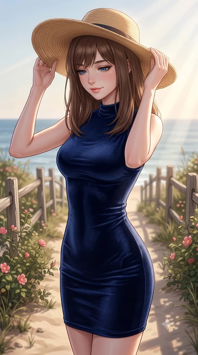 score_9, masterpiece, best quality, ultra-detailed, high-budget anime keyframe, editorial fashion photography, tasteful artistic composition, Korean woman woman. close-up cowboy shot from the waist and thighs up, the character dominates the compositi