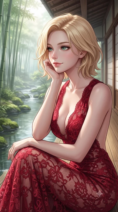 score_9, masterpiece, best quality, ultra-detailed, high-budget anime keyframe, editorial fashion photography, tasteful artistic composition, Caucasian woman woman. close-up cowboy shot from the waist and thighs up, the character dominates the compos