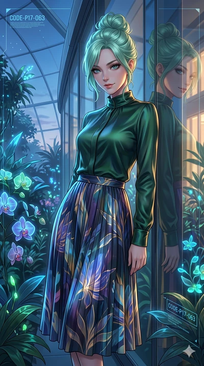 score_9, masterpiece, best quality, ultra-detailed, high-budget anime keyframe, editorial fashion photography, tasteful artistic composition, Japanese woman. cowboy shot from the thighs up, character and outfit filling the frame for maximum editorial