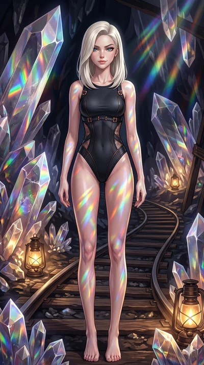 score_9, masterpiece, best quality, ultra-detailed, high-budget anime keyframe, editorial fashion photography, tasteful artistic composition, Caucasian woman, strictly human ears. cowboy shot from the thighs up, character and outfit filling the frame
