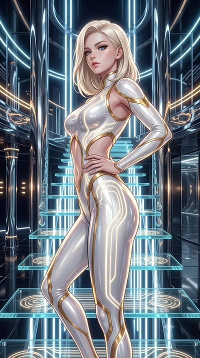 score_9, masterpiece, best quality, ultra-detailed, high-budget anime keyframe, editorial fashion photography, tasteful artistic composition, Caucasian woman. close-up cowboy shot from the waist and thighs up, the character dominates the composition,
