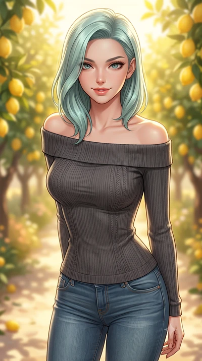 score_9, masterpiece, best quality, ultra-detailed, high-budget anime keyframe, editorial fashion photography, tasteful artistic composition, Korean woman woman. close-up cowboy shot from the waist and thighs up, the character dominates the compositi