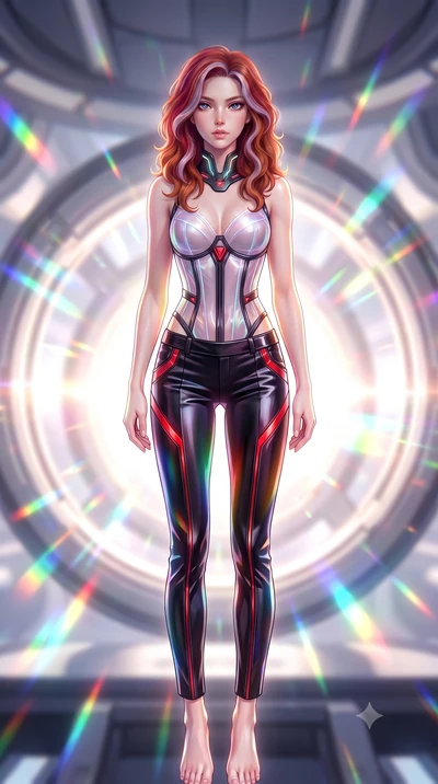 score_9, masterpiece, best quality, ultra-detailed, high-budget anime keyframe, semi-realistic 3D game render, editorial fashion photography, tasteful artistic composition, Caucasian woman. close-up cowboy shot from the waist and thighs up, the chara