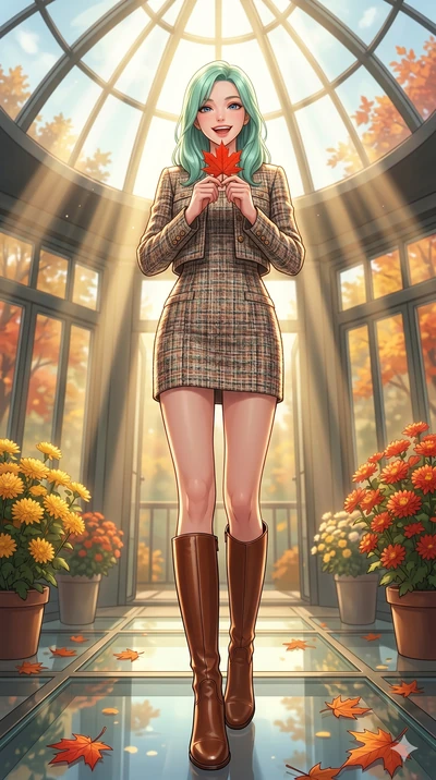 score_9, masterpiece, best quality, ultra-detailed, high-budget anime keyframe, vibrant anime aesthetic, Japanese woman. low angle full-body shot from head to toe showing her feet, filling the entire 9:16 vertical frame with her statuesque presence, 