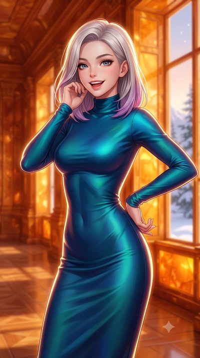 score_9, masterpiece, best quality, ultra-detailed, high-budget anime keyframe, editorial fashion photography, tasteful artistic composition, Caucasian woman, strictly human ears. close-up cowboy shot from the waist and thighs up, the character domin