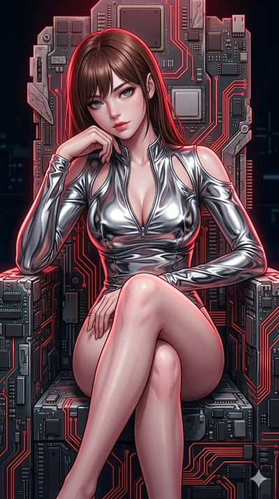score_9, masterpiece, best quality, ultra-detailed, high-budget anime keyframe, editorial fashion photography, tasteful artistic composition, Korean woman. Upper body close-up from the thighs up, character filling the screen for maximum presence. She