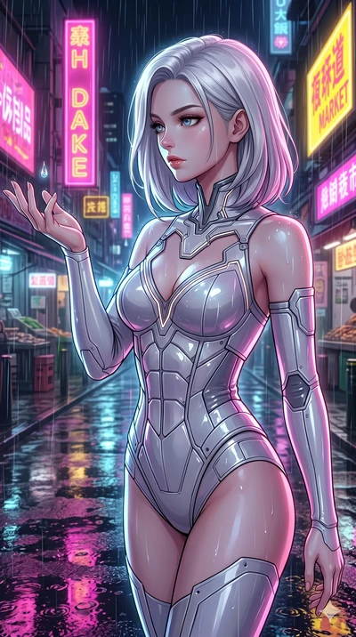 score_9, masterpiece, best quality, ultra-detailed, high-budget anime keyframe, Caucasian woman, strictly human ears. Upper body close-up from the thighs up, character filling the screen for maximum presence. She is turning around sharply in a futuri